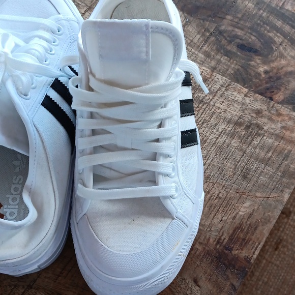 ADIDAS COLLAPSIBLE NIZZA LOW 'WHITE BLACK' SIZE 8 NWOT - Picture 7 of 7